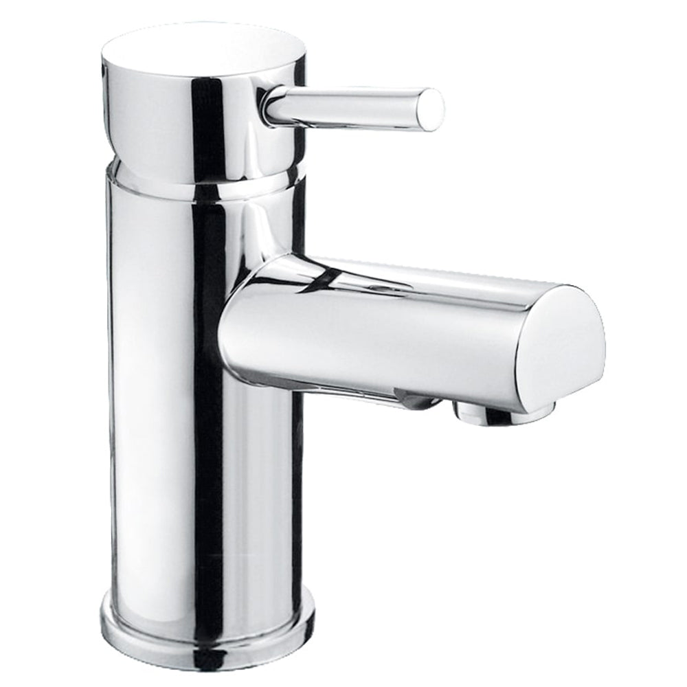 Contemporary Minimalist Round Mono Basin Mixer Tap - Chrome