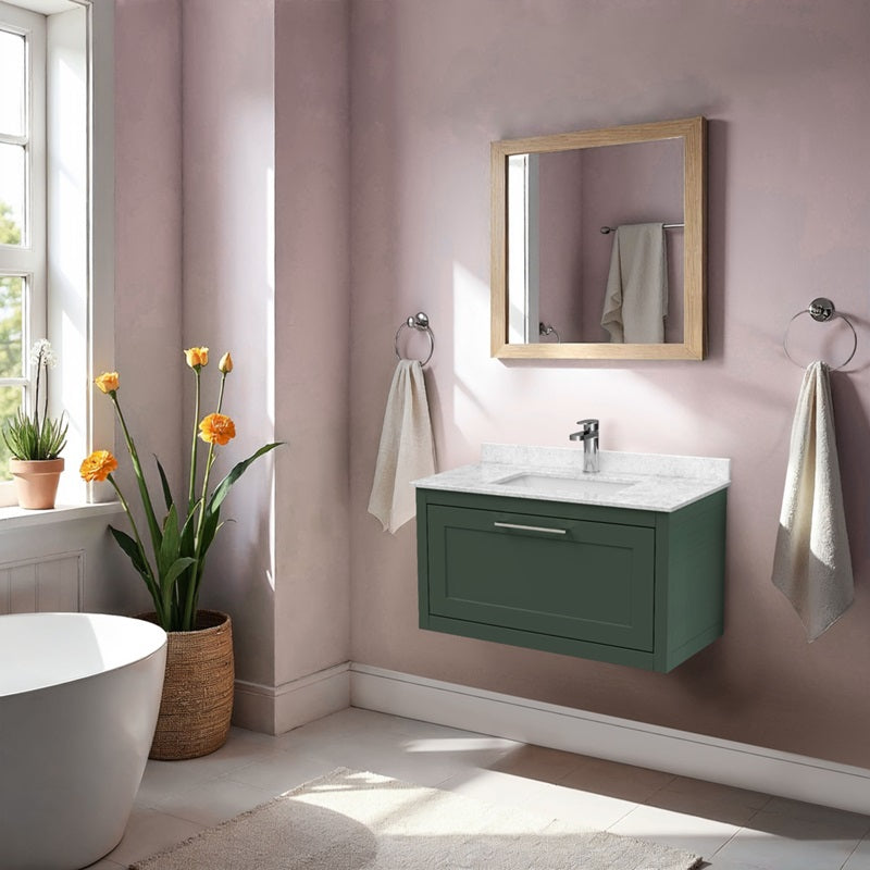 Green Traditional Wall Hung Vanity Unit
