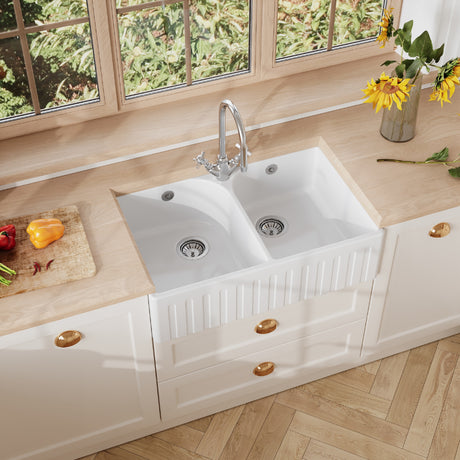 Balterley Fireclay Double-bowl Butler kitchen sink