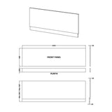 1700mm Gloss White MDF Front Bath Panel &amp; Plinth