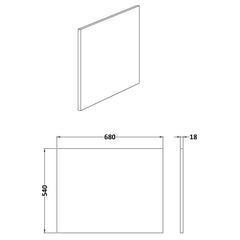Contemporary 700mm Square Bath End Panel - Choice of Colour
