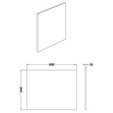 700mm Square Bath End Panel - Multiple Colours