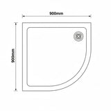 Black Quadrant Stone Slip Resistant Shower Tray - Choice of Size