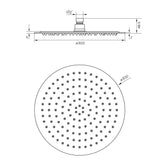 Modern Slimline 12” Round Fixed Shower Head – Chrome, 300mm