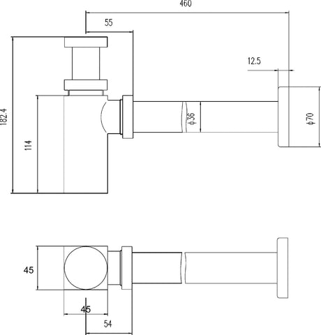 [BABT306] Square Minimalist Bottle Trap, Choice of Colour - Line Drawing