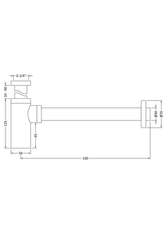 [BABT402] Round Minimalist Bottle Trap, Choice of Colour - Line Drawing