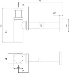 [BABT406] Square Minimalist Bottle Trap, Choice of Colour - Line Drawing