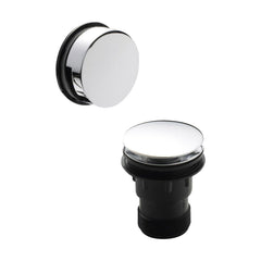 [BABW327E] Round Push Button Bath Waste - 70 x 70mm - Chrome - Cutout