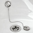 [BABW347] Balterley Round Bath Waste with Overflow, Brass Plug and Ball Chain, for Baths up to 20mm - Chrome - Silo