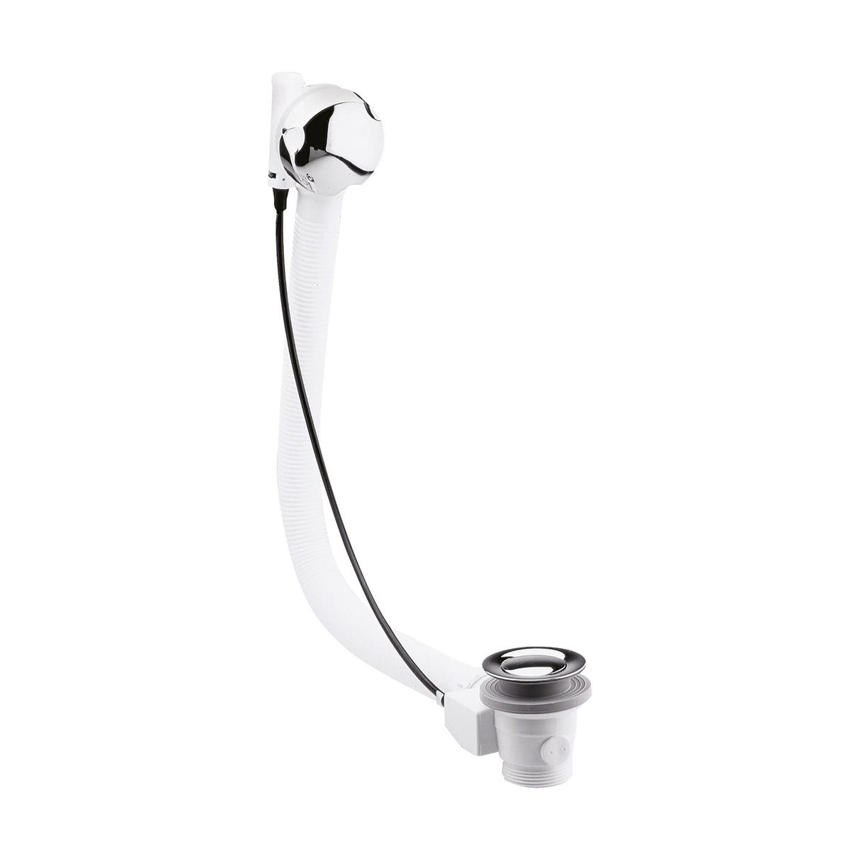 [BABW357] Balterley Bath Pop Up Waste with Round Overflow, For Baths up to 10mm Thick - Chrome Finish - Cutout