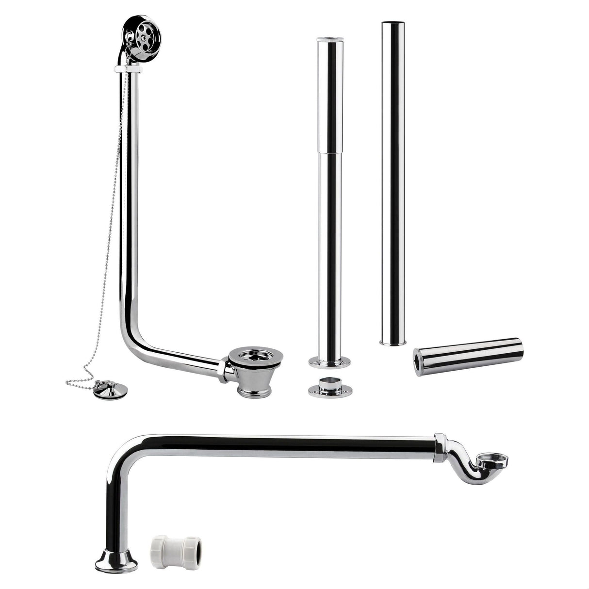 [BABW368] Traditional Roll Top Bath Pack - Chrome - Cutout