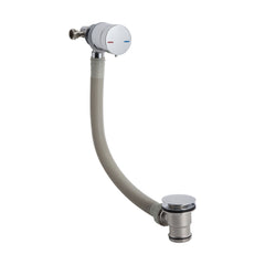 [BAFF301] Balterley Contemporary Round Bath Filler with Overflow & Waste Built-In Temperature Control, 550mm x 65mm - Chrome Finish - Cutout
