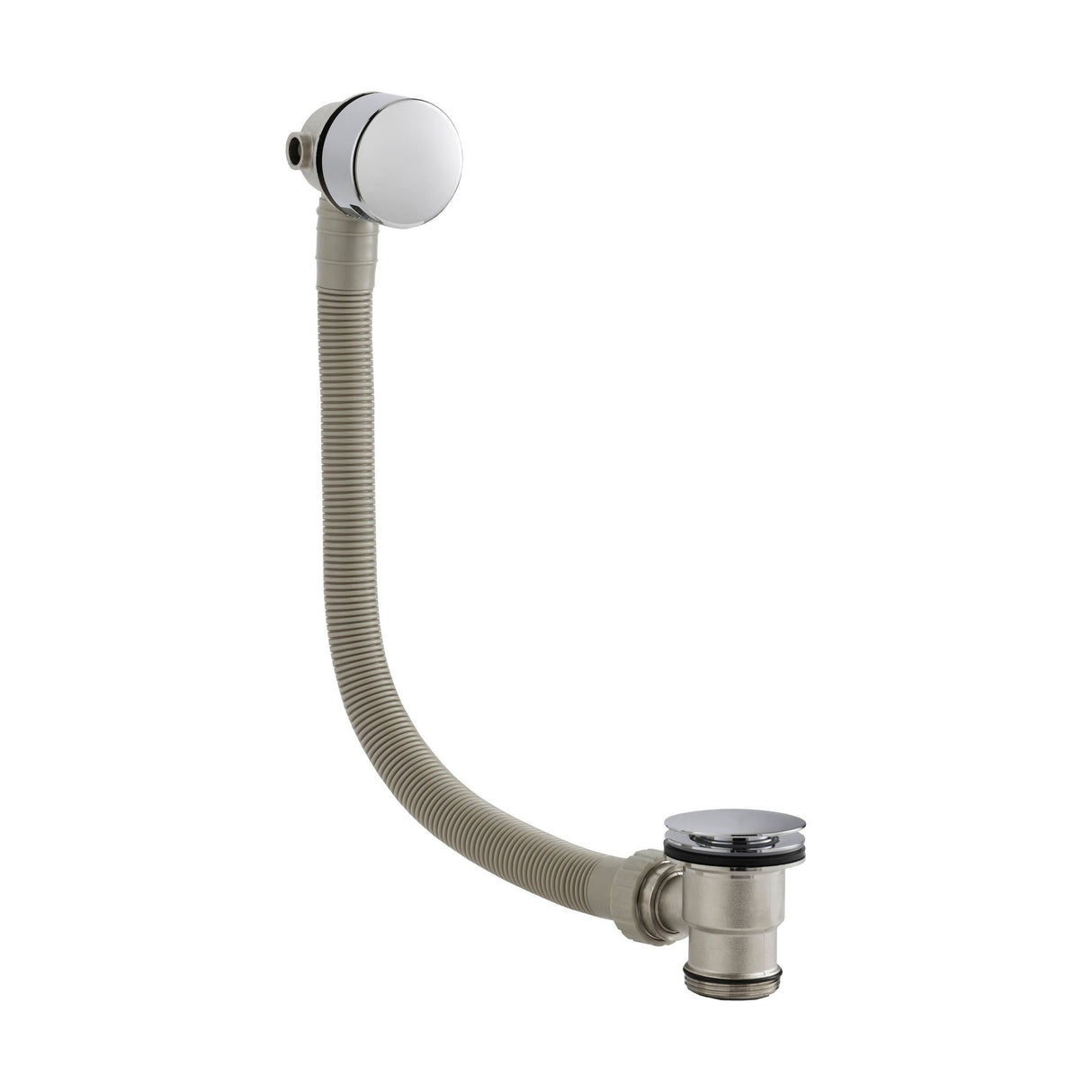[BAFF316] Balterley Round Bath Filler Tap, Freeflow Design, Brass Build, Precise Control, 70mm x 600mm - Chrome - Cutout