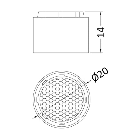[BAFR203] Modern Bathroom Waste Compatible with Traditional Style Mono Basin Fittings, 14mm x 20mm, Chrome Finish by Balterley - Technical Drawing