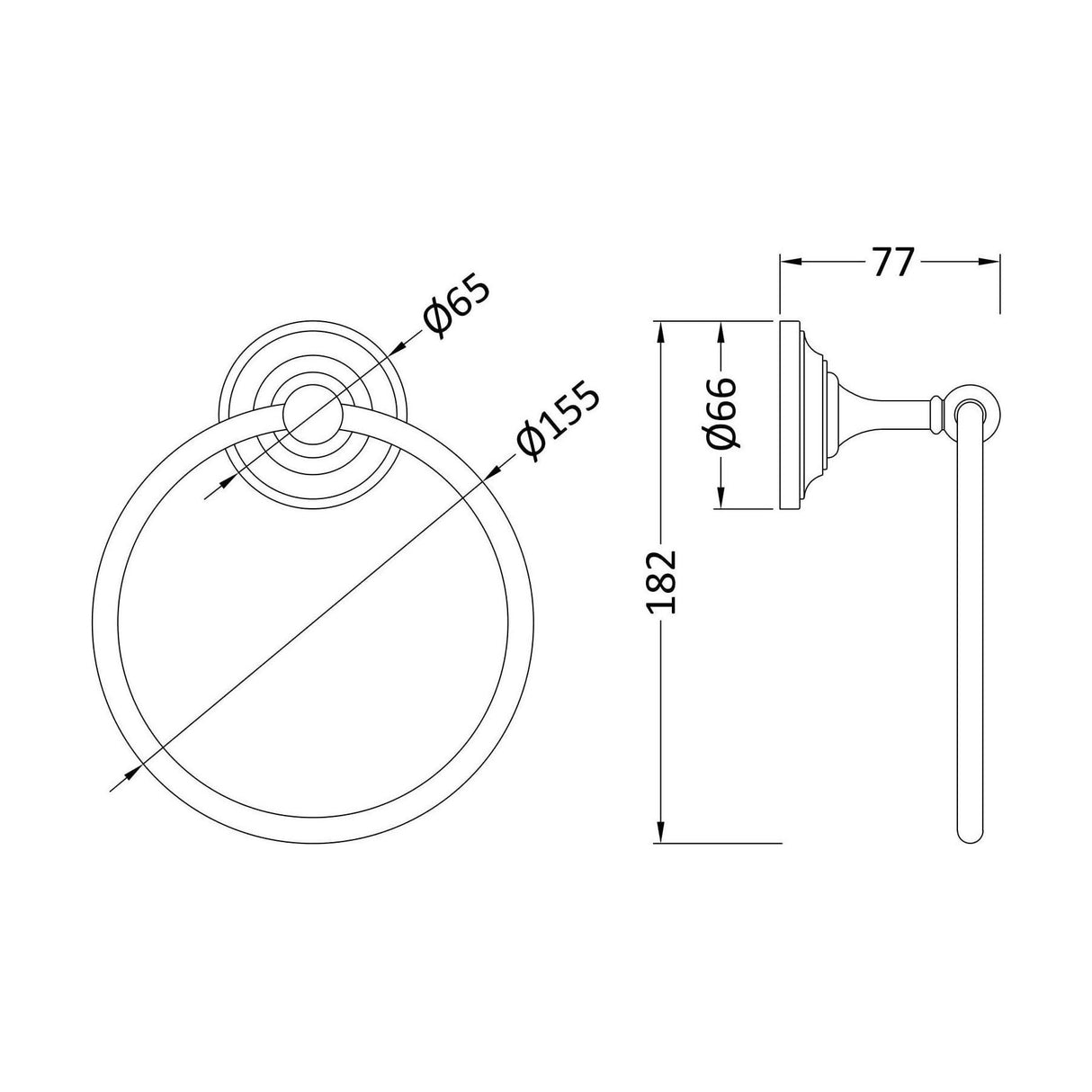 [BAHA302] Towel Ring - Technical Drawing