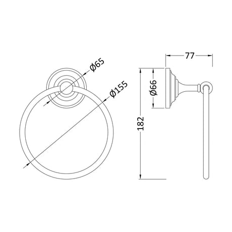 [BAHA302] Towel Ring - Technical Drawing