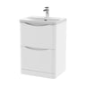 [BAL101B] Dunwood Floor Standing 2 Drawer Vanity Unit with Thin Edge Basin - Choice of Colour and Size - Cutout
