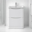 [BAL101B] Dunwood Floor Standing 2 Drawer Vanity Unit with Thin Edge Basin - Choice of Colour and Size - Silo