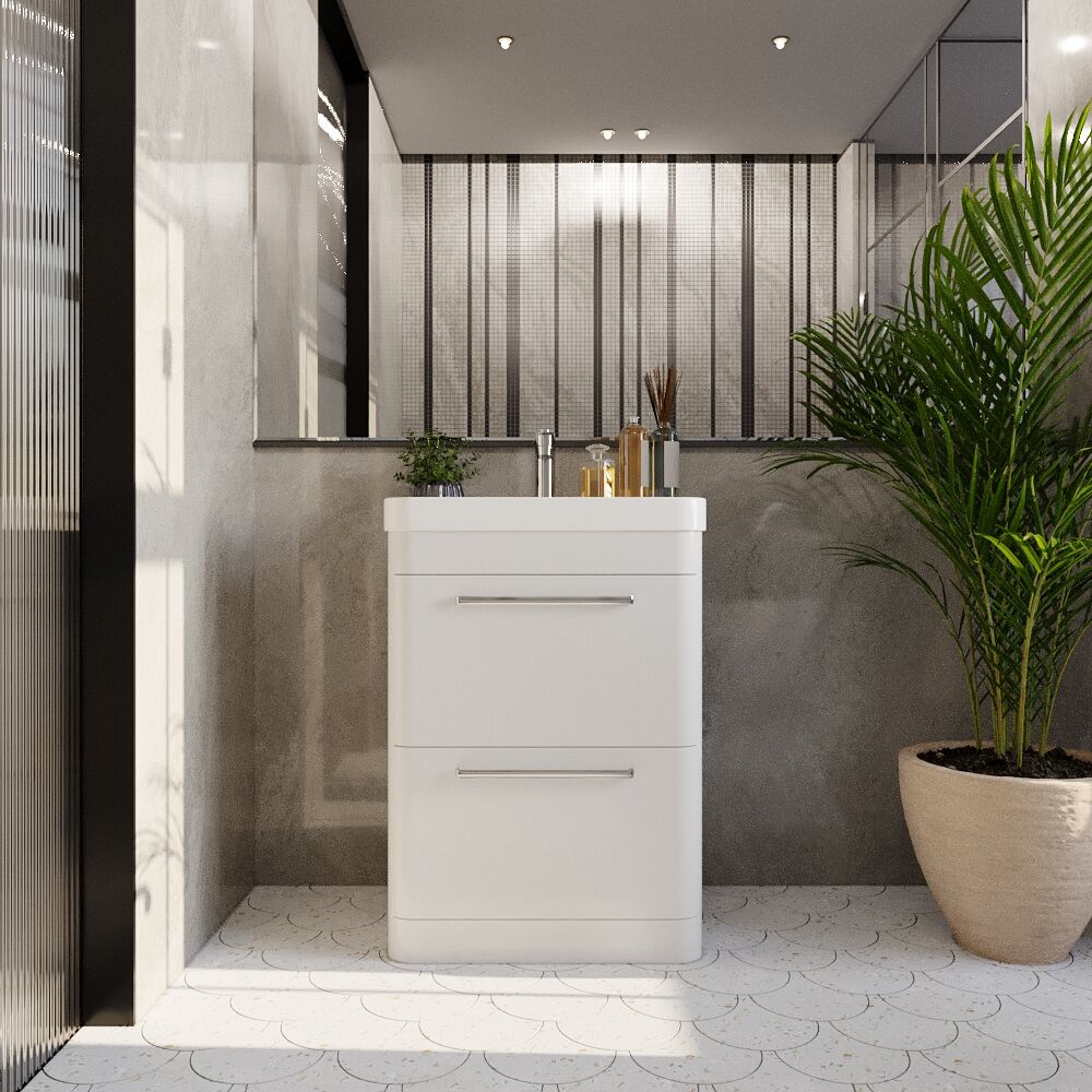 [BAL101C] Croxden Modern Floor Standing Vanity Basin Unit with Soft Close Drawers - 600mm or 800mm - Lifestyle 1