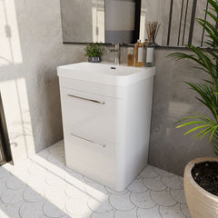 [BAL101C] Croxden Modern Floor Standing Vanity Basin Unit with Soft Close Drawers - 600mm or 800mm - Lifestyle 3