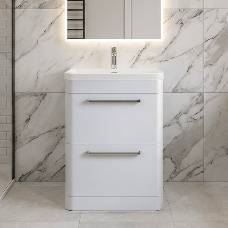 [BAL101C] Croxden Modern Floor Standing Vanity Basin Unit with Soft Close Drawers - 600mm or 800mm - Silo