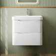 [BAL102B] Dunwood Contemporary Wall Hung 2 Drawer Vanity Basin Unit, Choice of Size and Colour - Silo