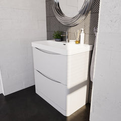 [BAL103B] Dunwood Floor Standing 2 Drawer Vanity Unit with Thin Edge Basin - Choice of Colour and Size - Lifestyle 3