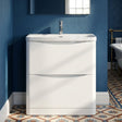 [BAL103B] Dunwood Floor Standing 2 Drawer Vanity Unit with Thin Edge Basin - Choice of Colour and Size - Silo