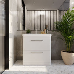 [BAL103C] Croxden Modern Floor Standing Vanity Basin Unit with Soft Close Drawers - 600mm or 800mm - Lifestyle 1