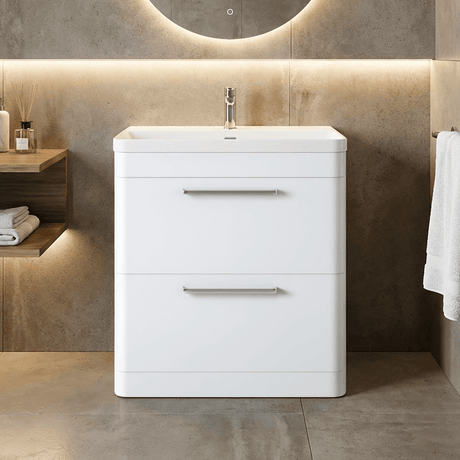[BAL103C] Croxden Modern Floor Standing Vanity Basin Unit with Soft Close Drawers - 600mm or 800mm - Silo