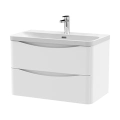 [BAL104B] Dunwood Contemporary Wall Hung 2 Drawer Vanity Basin Unit, Choice of Size and Colour - Cutout
