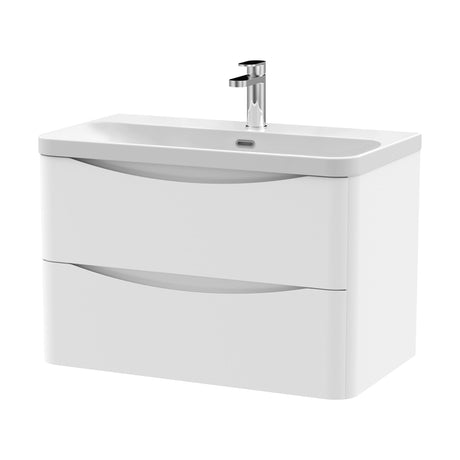[BAL104B] Dunwood Contemporary Wall Hung 2 Drawer Vanity Basin Unit, Choice of Size and Colour - Cutout