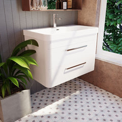 [BAL104C] Croxden Modern Wall Hung Vanity Basin Unit with Soft Close Drawers - 600mm or 800mm - Lifestyle 3