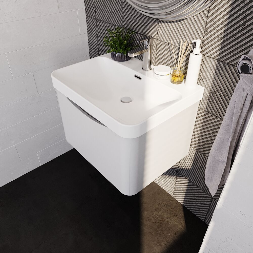 [BAL105B] Dunwood Contemporary 1 Drawer Vanity Basin Unit, Choice of Size and Colour - Lifestyle 2