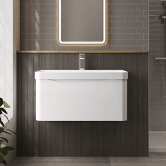 [BAL106B] Dunwood Contemporary 1 Drawer Vanity Basin Unit, Choice of Size and Colour - Lifestyle 1