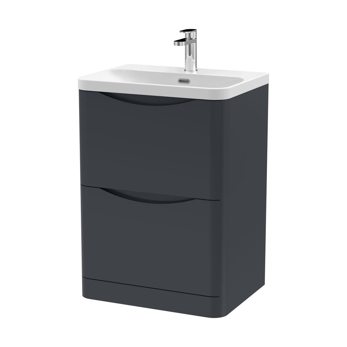 [BAL1401B] Dunwood Floor Standing 2 Drawer Vanity Unit with Thin Edge Basin - Choice of Colour and Size - Cutout