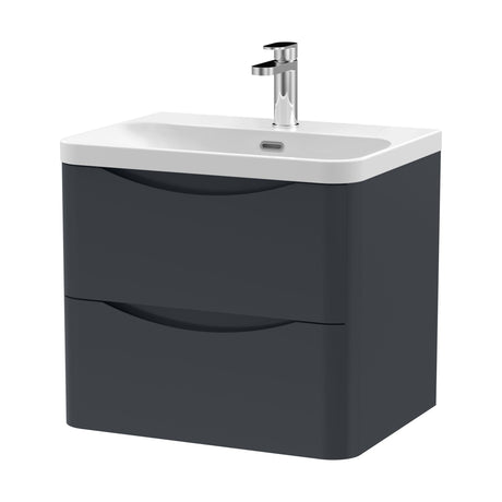 [BAL1402B] Dunwood Contemporary Wall Hung 2 Drawer Vanity Basin Unit, Choice of Size and Colour - Cutout