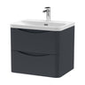 [BAL1402B] Dunwood Contemporary Wall Hung 2 Drawer Vanity Basin Unit, Choice of Size and Colour - Cutout