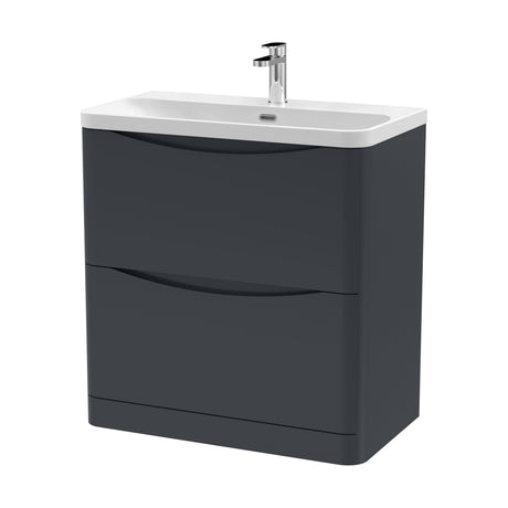 [BAL1403B] Dunwood Floor Standing 2 Drawer Vanity Unit with Thin Edge Basin - Choice of Colour and Size - Cutout