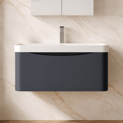 [BAL1406B] Dunwood Contemporary 1 Drawer Vanity Basin Unit, Choice of Size and Colour - Silo