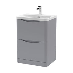 [BAL201B] Dunwood Floor Standing 2 Drawer Vanity Unit with Thin Edge Basin - Choice of Colour and Size - Cutout