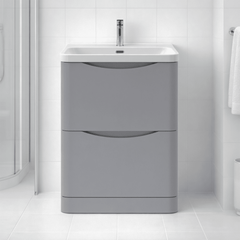 [BAL201B] Dunwood Floor Standing 2 Drawer Vanity Unit with Thin Edge Basin - Choice of Colour and Size - Silo