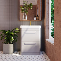 [BAL201C] Croxden Modern Floor Standing Vanity Basin Unit with Soft Close Drawers - 600mm or 800mm - Lifestyle 1
