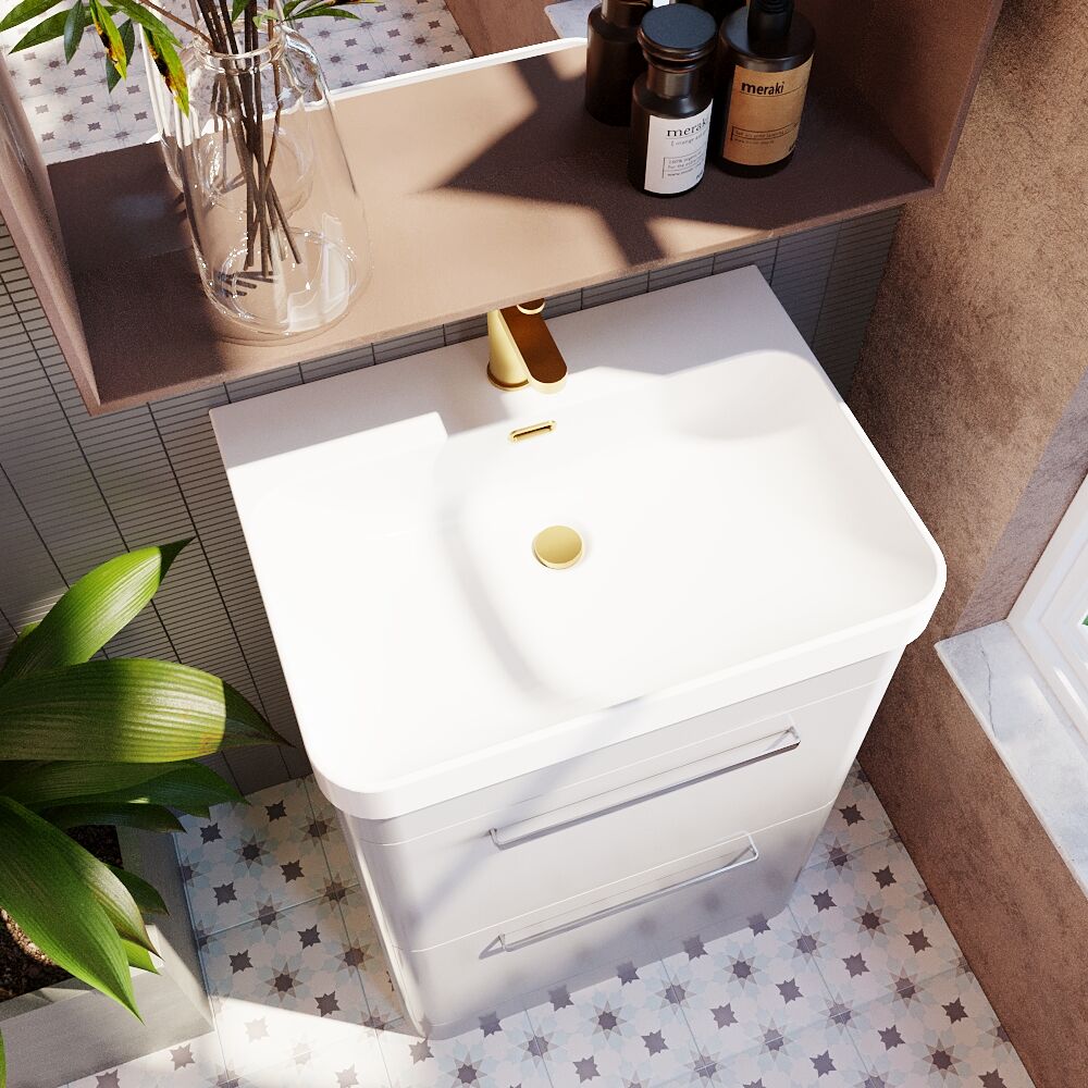 [BAL201C] Croxden Modern Floor Standing Vanity Basin Unit with Soft Close Drawers - 600mm or 800mm - Lifestyle 2