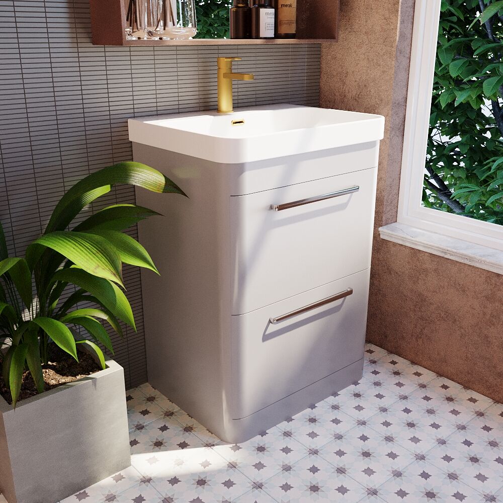 [BAL201C] Croxden Modern Floor Standing Vanity Basin Unit with Soft Close Drawers - 600mm or 800mm - Lifestyle 3