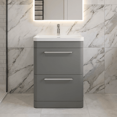 [BAL201C] Croxden Modern Floor Standing Vanity Basin Unit with Soft Close Drawers - 600mm or 800mm - Silo