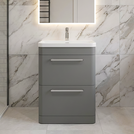 Croxden Modern Floor Standing Vanity Basin Unit with Soft Close Drawers - 600mm or 800mm