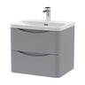 [BAL202B] Dunwood Contemporary Wall Hung 2 Drawer Vanity Basin Unit, Choice of Size and Colour - Cutout