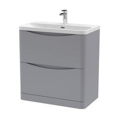 [BAL203B] Dunwood Floor Standing 2 Drawer Vanity Unit with Thin Edge Basin - Choice of Colour and Size - Cutout