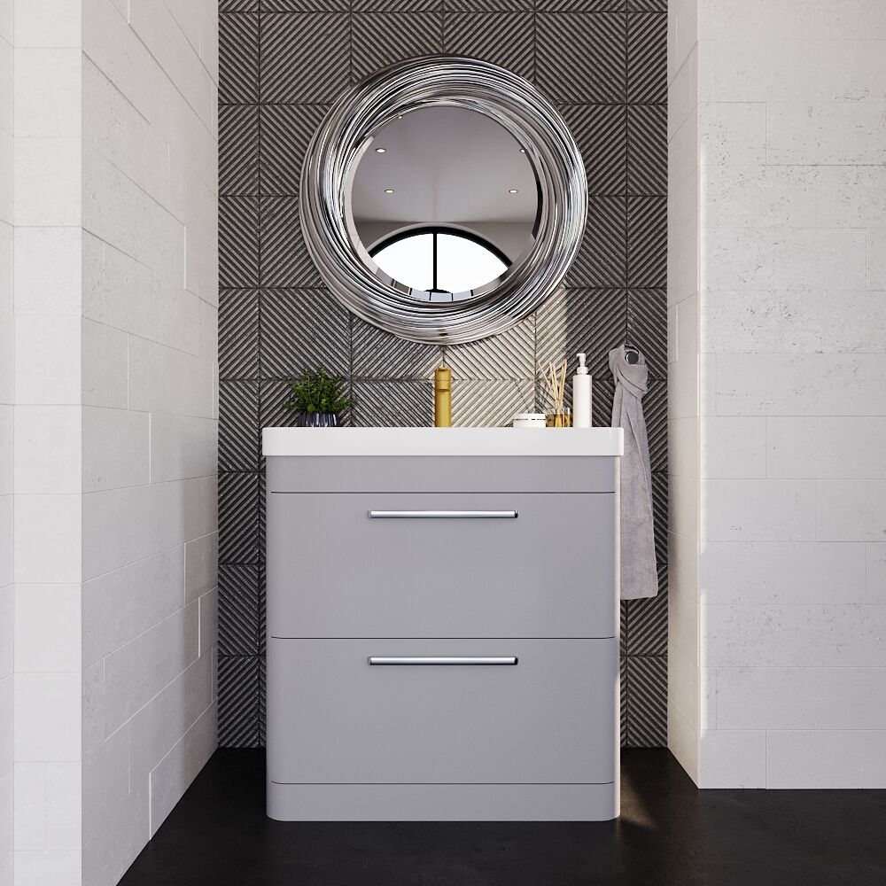 [BAL203C] Croxden Modern Floor Standing Vanity Basin Unit with Soft Close Drawers - 600mm or 800mm - Lifestyle 1